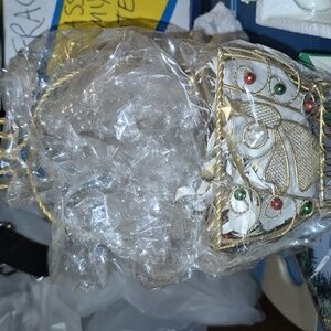 Brand New Gold Wire Basket Christmas Decor